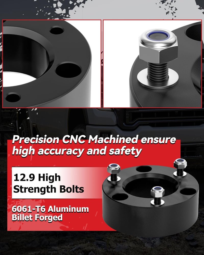 PROEZE 3" Front Leveling Lift Kits for 2004-2026 F150, 3 inch Forged Front Strut Spacers Leveling Kits Compatible with 2004-2026 F150 2WD 4WD - Image 5